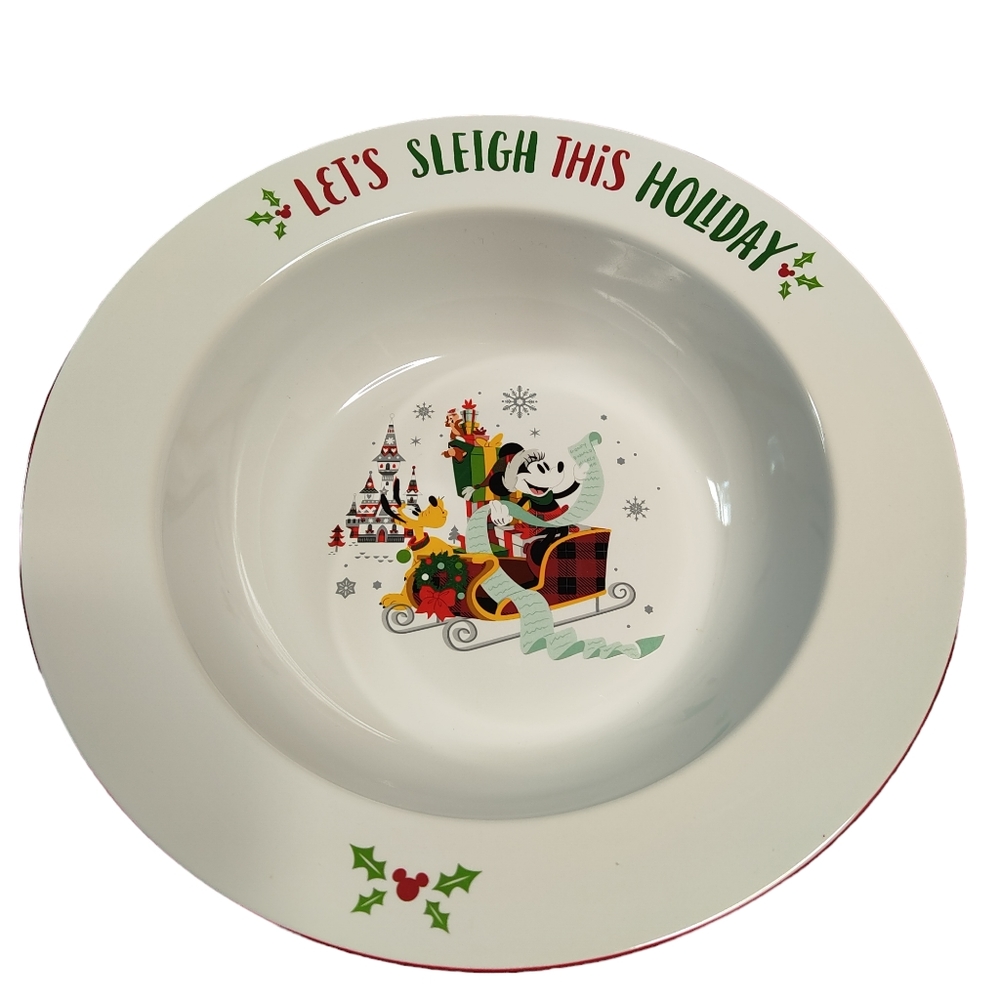 Disney Parks Serving Bowl Minnie And Pluto Christmas